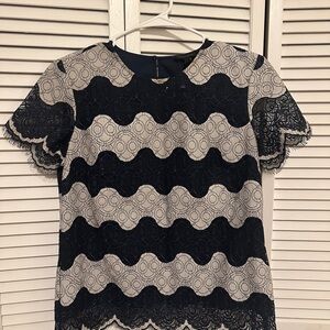 Banana Republic Black and Cream Lace Blouse